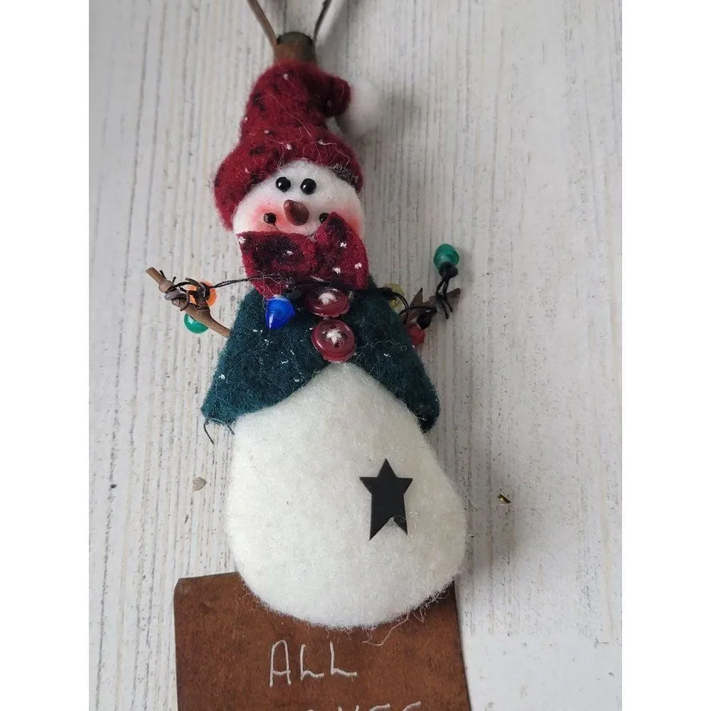 All flakes‎ welcome snowman shovel ornament Xmas decor